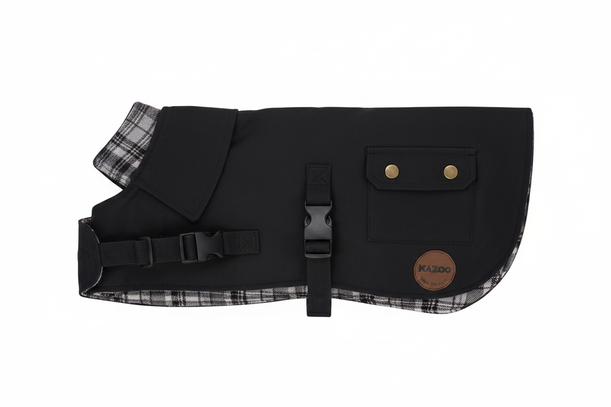 KAZOO DOG AUSSIE OIL SKIN COAT BLACK
