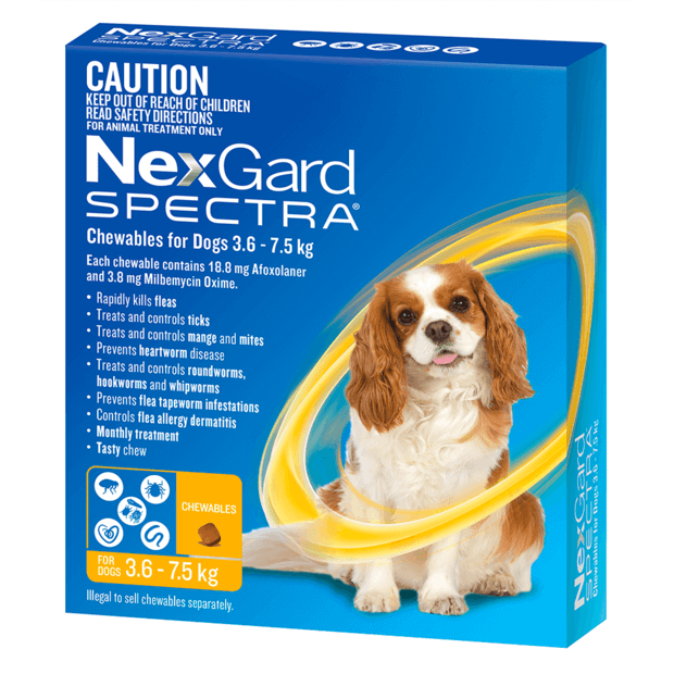 NEXGARD SPECTRA 3.6-7.5KG 3 PACK