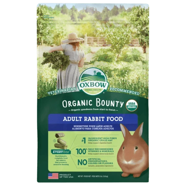 OXBOW ORGANIC BOUNTY ADULT RABBIT PELLETS 1.36KG