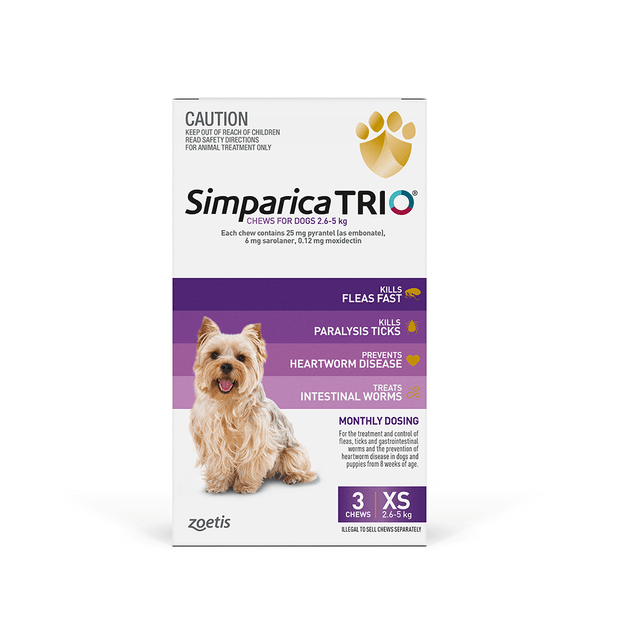 SIMPARICA TRIO 2.6-5KG 3 PACK