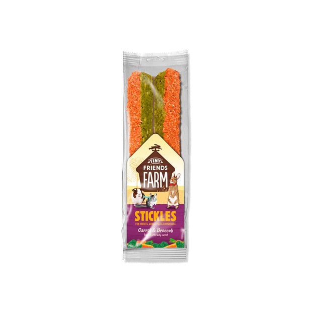 TINY FRIENDS FARM STICKLES CARROT AND BROCCOLI 100G