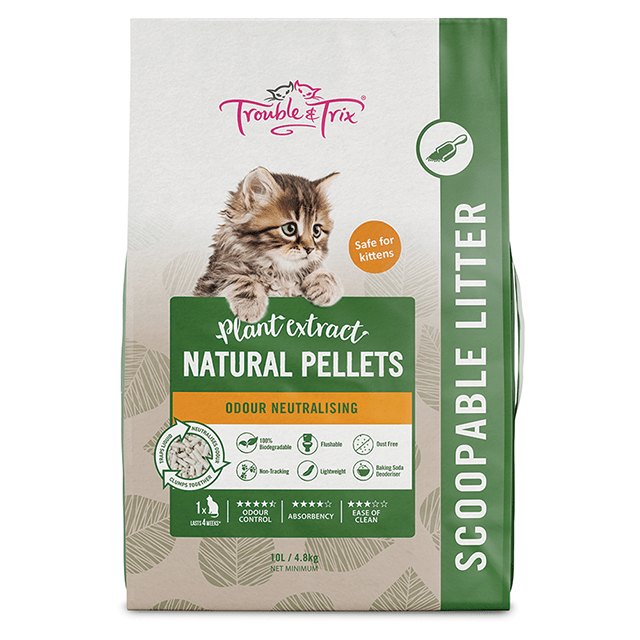NATURAL CAT LITTER PELLETS TROUBLE & TRIX 10L