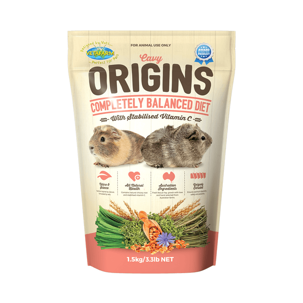 VETAFARM GUINIEA PIG/CAVY ORIGINS FOOD 1.5KG