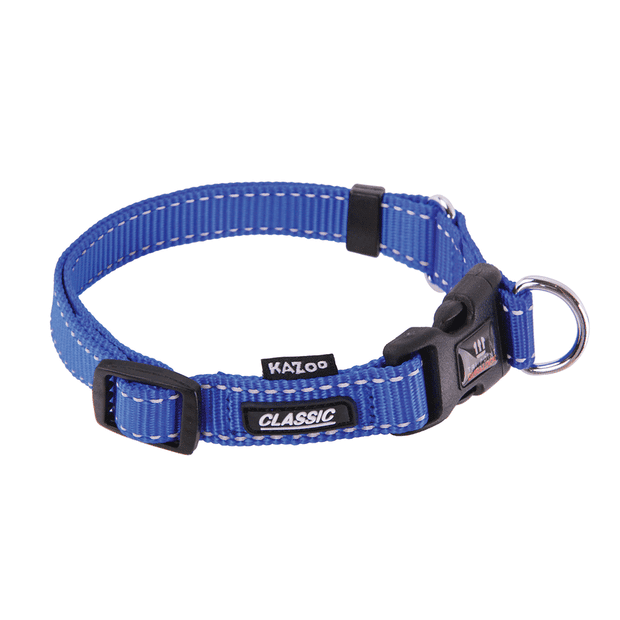 KAZOO ADJUSTABLE NYLON COLLAR LRG BLUE 3755CM Pets Warehouse Penrith