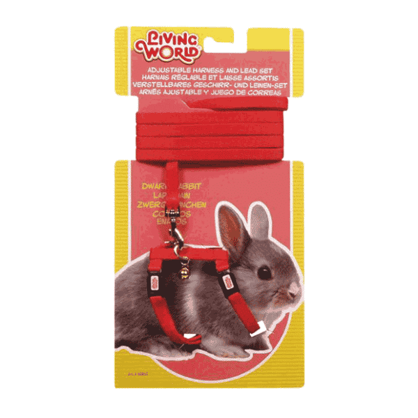 LIVING WORLD HARNESS FOR DWARF RABBITS RED Pets Warehouse Penrith