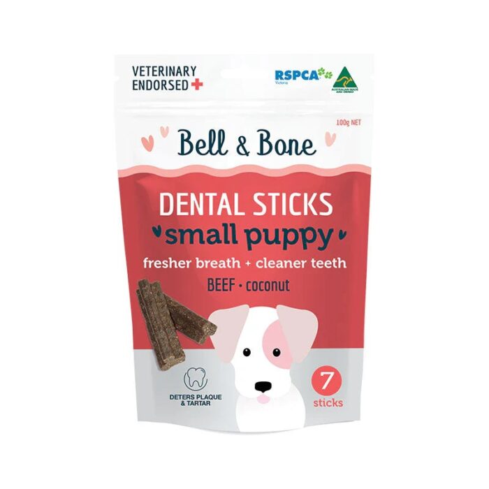 BELL & BONE SMALL PUPPY DENTAL STICKS BEEF & COCONUT 7PK