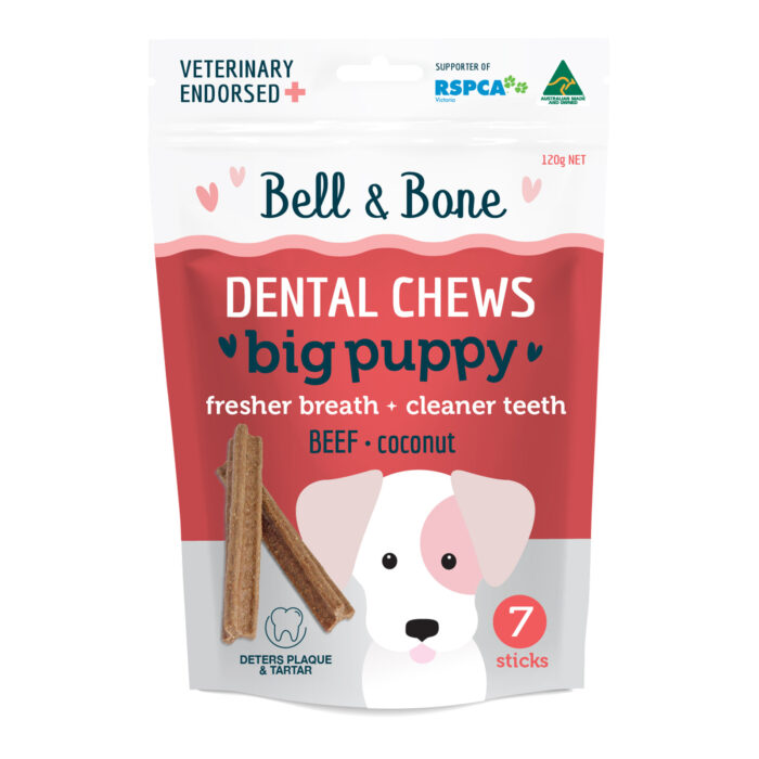 BELL & BONE BIG PUPPY DENTAL CHEWS BEEF & COCONUT 7PK