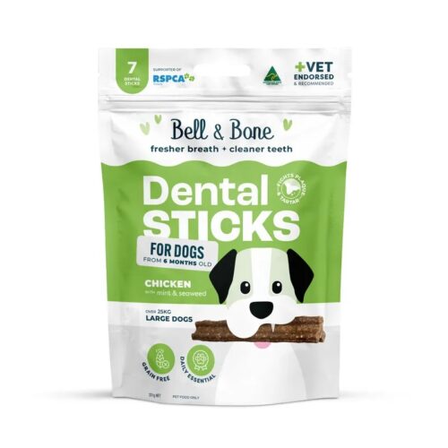 BELL & BONE DENTAL STICKS LARGE DOGS CHICKEN, MINT, SEAWEED 7PK