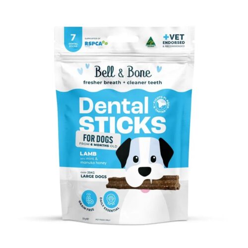 BELL & BONE DENTAL STICKS LARGE DOGS LAMB, MINT, MANUKA HONEY 7PK