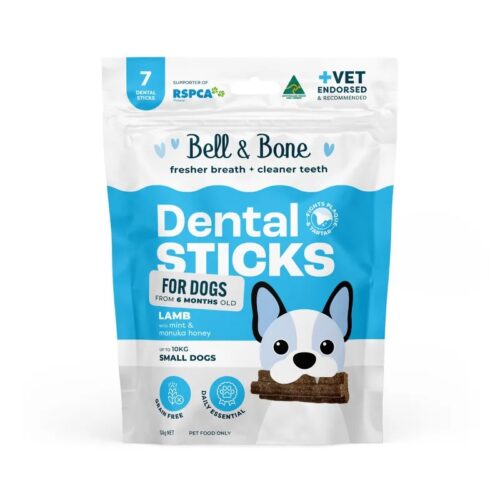 BELL & BONE DENTAL STICKS SMALL DOGS LAMB MINT,MANUKA,HONEY 7PK