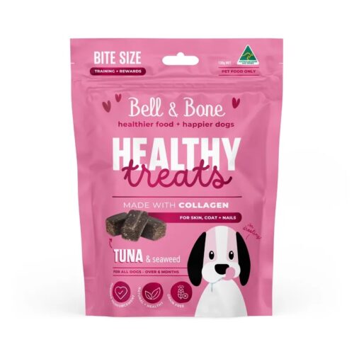 BELL & BONE TUNA, COLLAGEN & SEAWEED SKIN & COAT BITES 130G