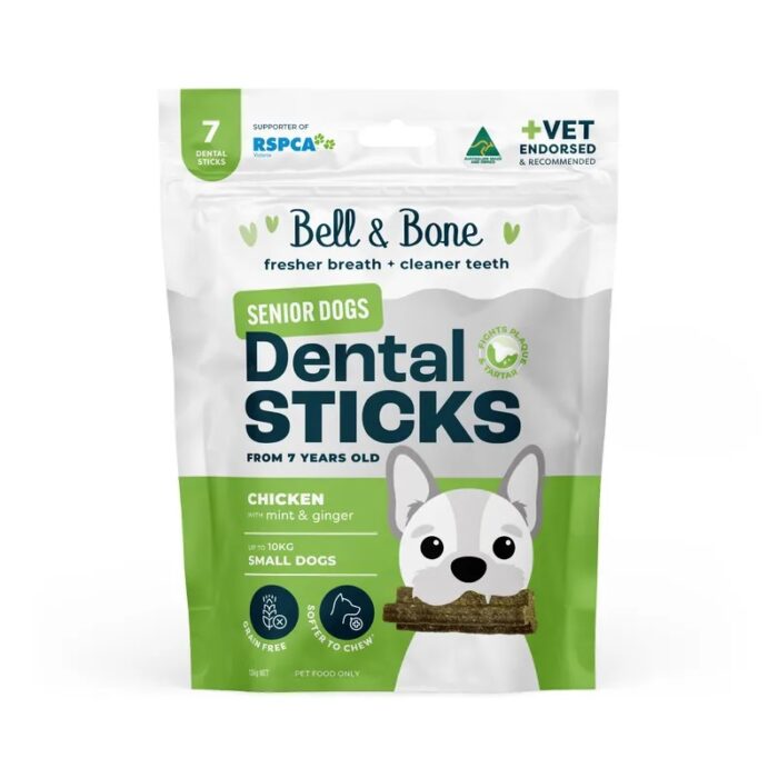 BELL & BONE DENTAL STICKS SMALL DOG SENIOR CHICKEN, MINT, GINGER 7PK