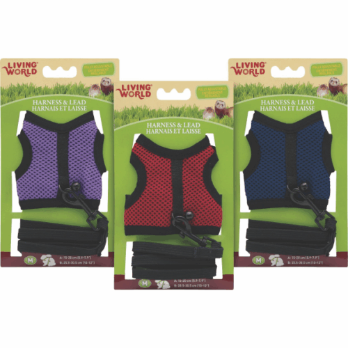 LIVING WORLD SMALL ANIMAL HARNESS AND LEAD MEDIUM ASSORTED COLOUR
