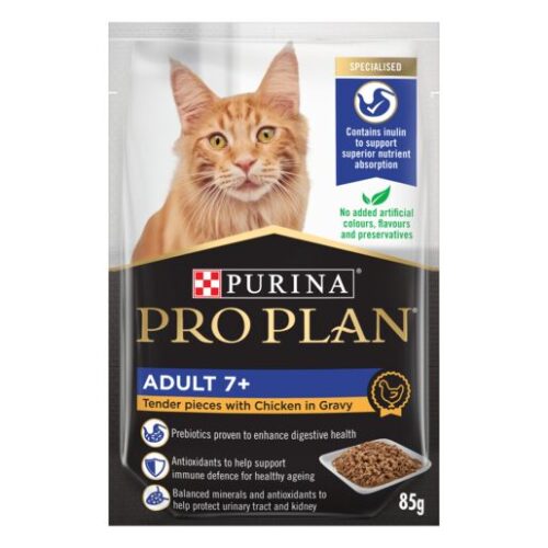 PRO PLAN CAT ADULT 7 + CHICKEN IN GRAVY 85G