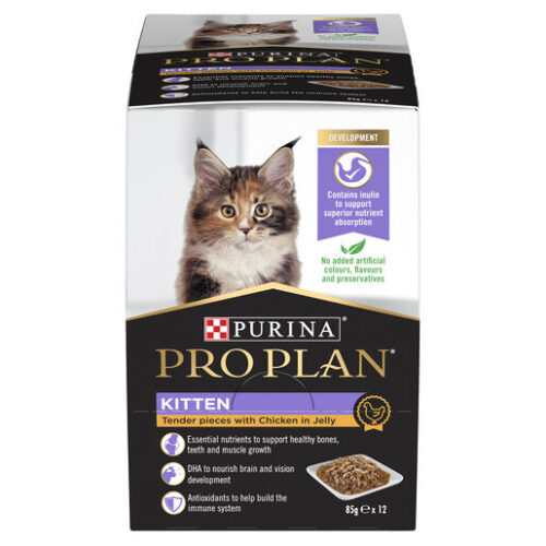 PRO PLAN KITTEN CHICKEN IN JELLY 85G X 12