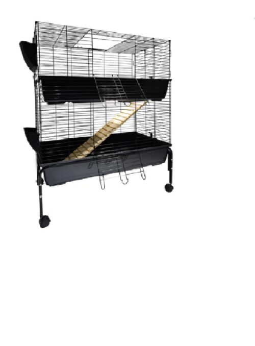 DOUBLE STORY RABBIT HUTCH PLASTIC WITH STAND