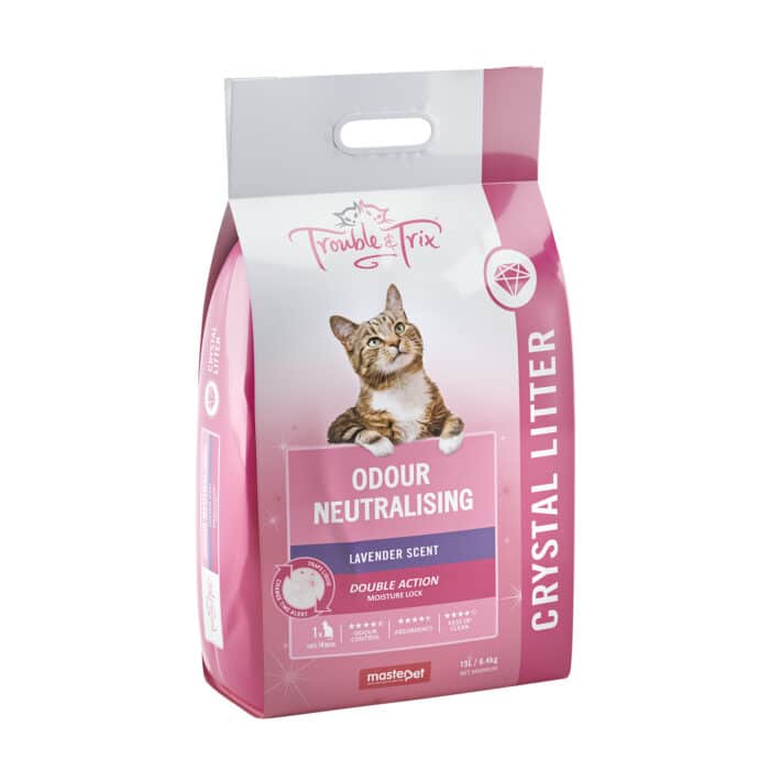 TROUBLE & TRIX CRYSTAL CAT LITTER LAVENDER 15L