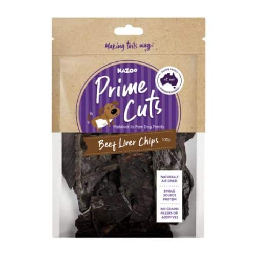 KAZOO PRIME CUTS BEEF LIVER CHIPS 100G