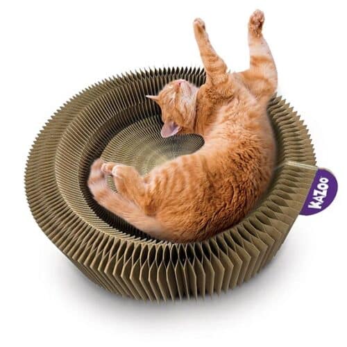 KAZOO KITTY CARDBOARD ACCORDION BED WITH BALL