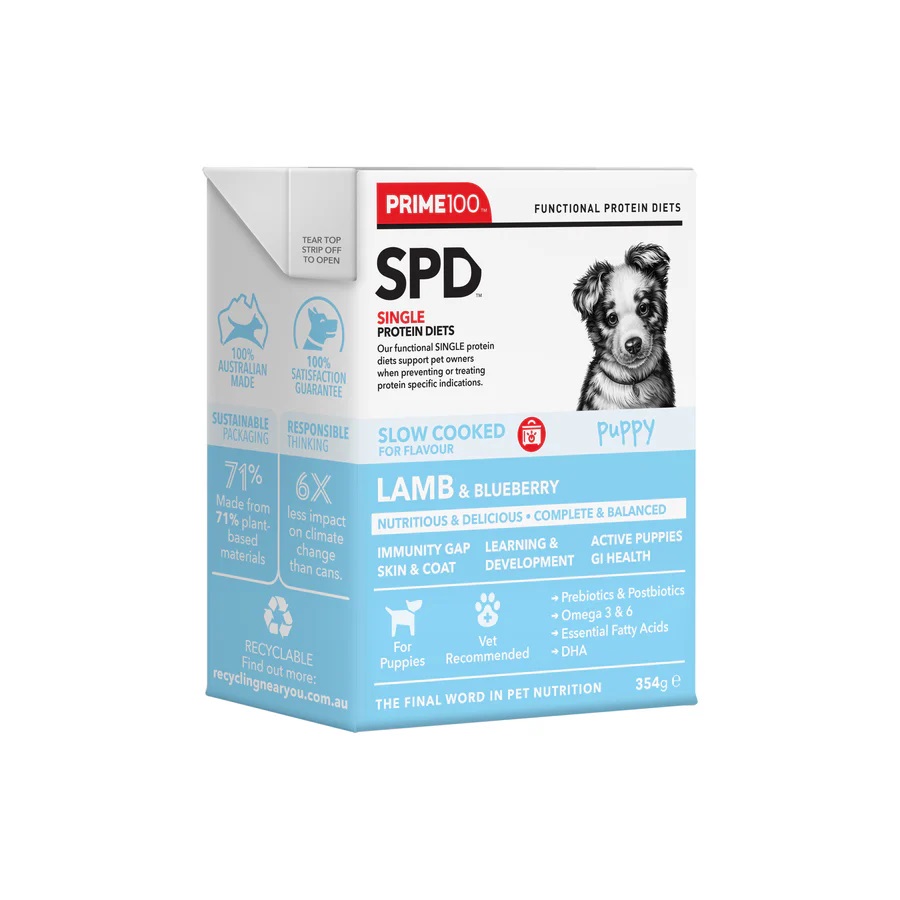 PRIME100 SLOW COOKED SPD PUPPY LAMB & ROSEMARY 354G